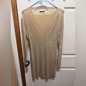 Gold Long Sleeve Dress